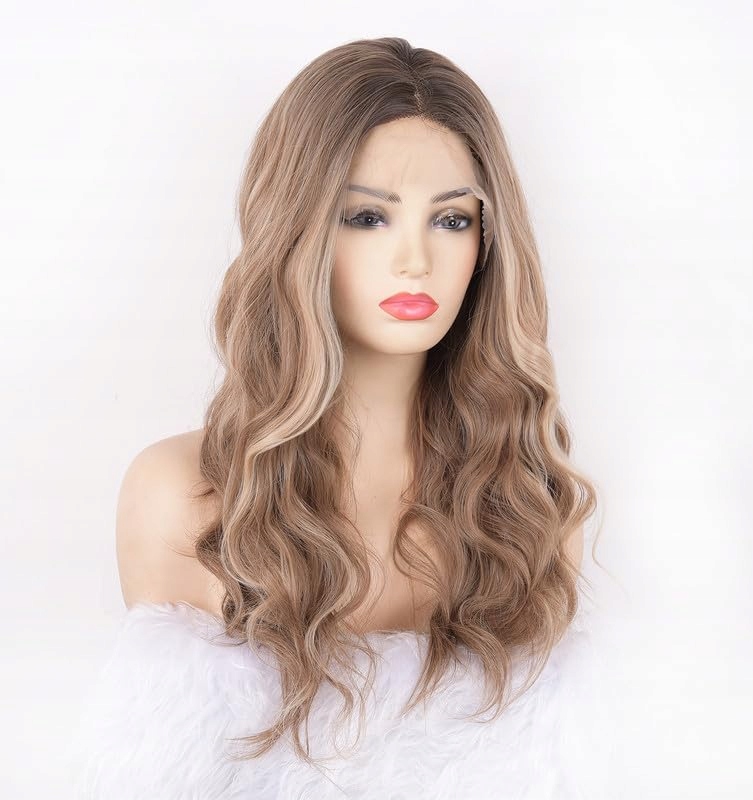 Vebonny Dlouhá ombre hnědá blond 804 vlnitá paruka 60 CM