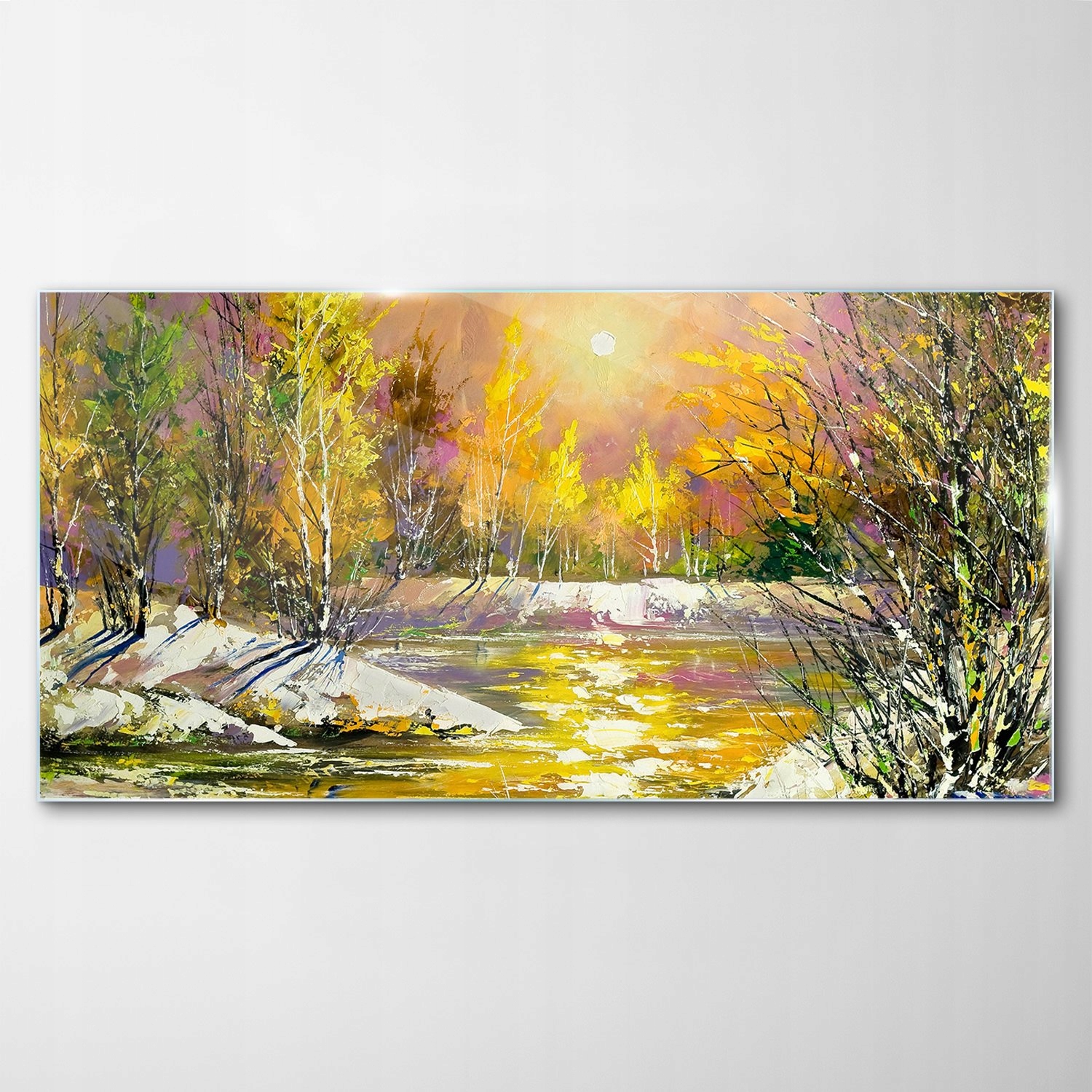 

Obraz na Szkle Dekor Jesień Krajobraz Rzeka 140x70