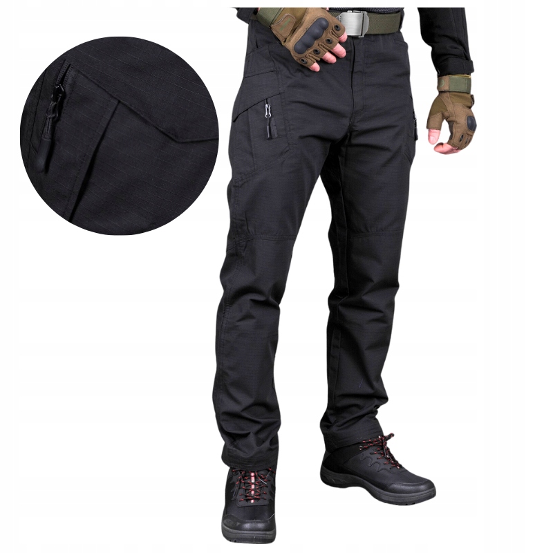 Pánské pracovní kalhoty Kapsáče Taktické černé vojenské ochranné Bozp vel. M