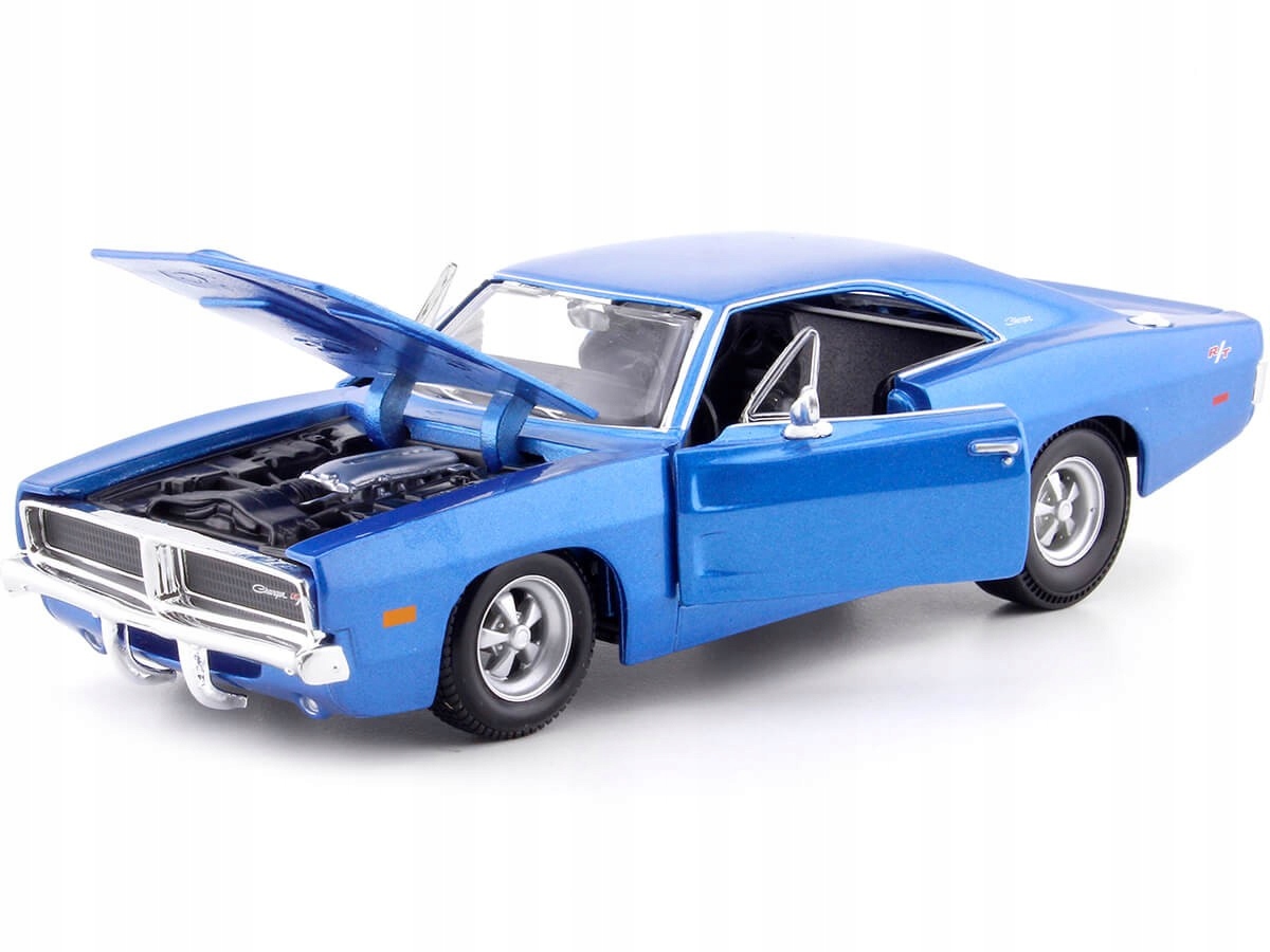 Dodge Charger R/t R-t 1969 Blue Maisto 1:25 1/25 Model Auta Modrá