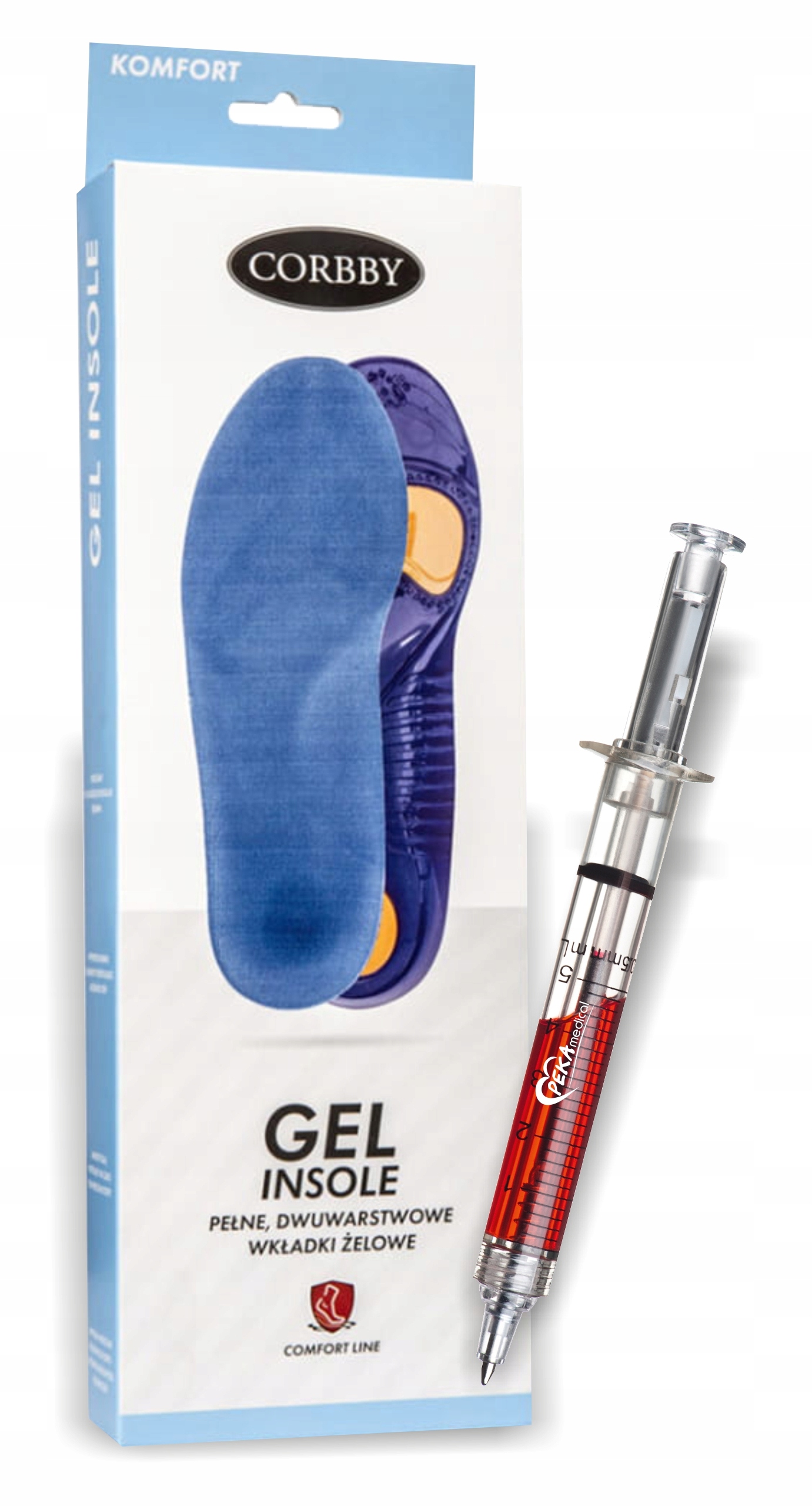 WKŁADKI DO BUTÓW ŻELOWE ORTOPEDYCZNE POLSKIE 35/38 Marka Corbby