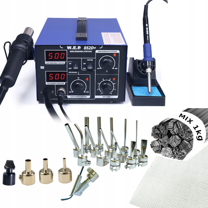 

Spawarka 852D+ 20DYSZ 1KG Plastiku Żelazko But Sia