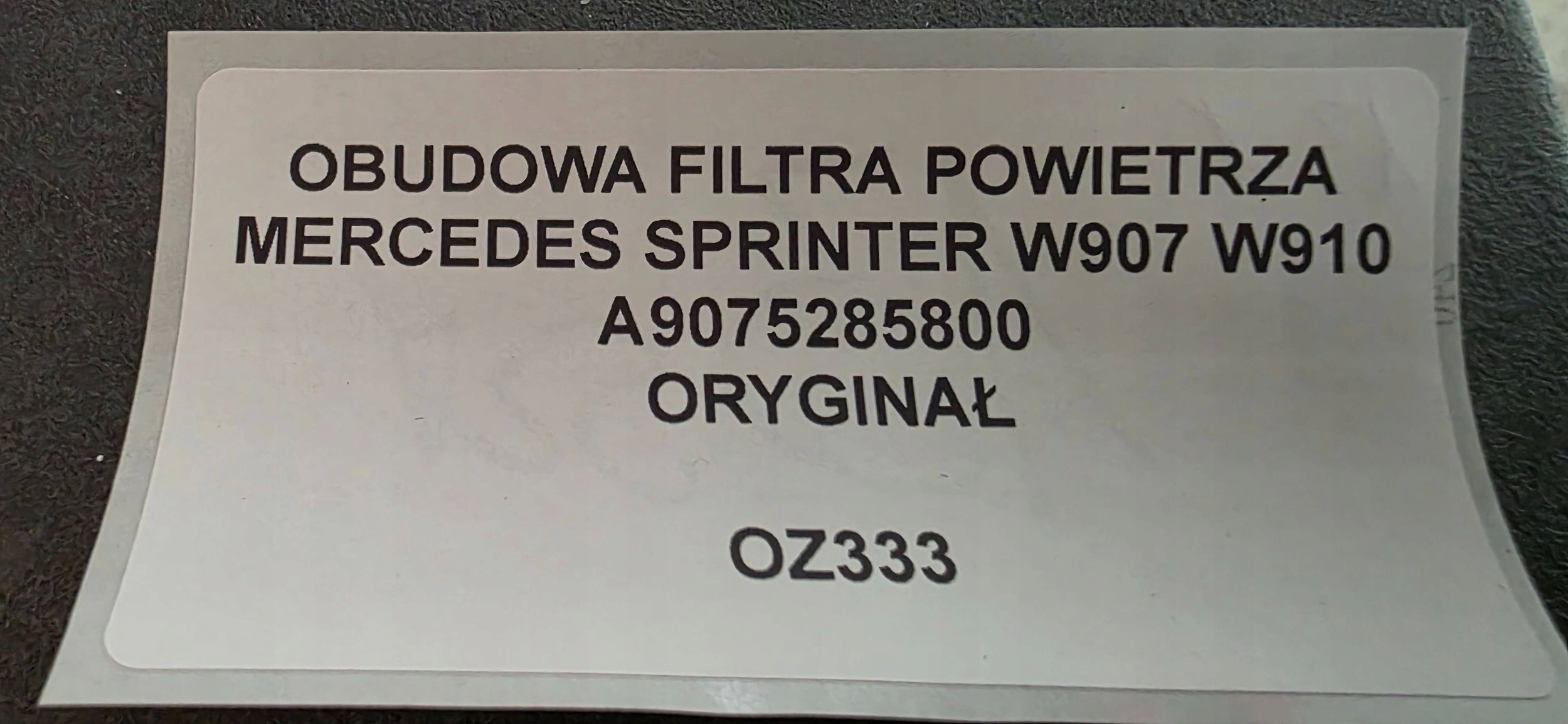 Gehäuse filter luft vorne Mercedes-Benz Sprinter W907 W910 A9075285800