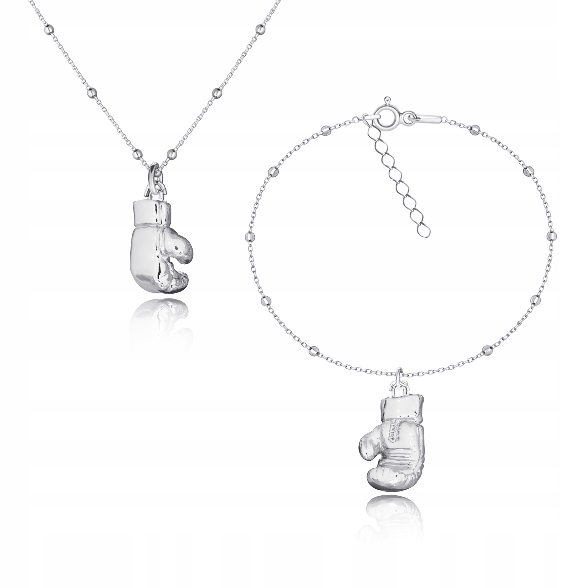 Sada stříbrných boxerských šperků, 3D boxerská rukavice, Stříbro ryzost 925