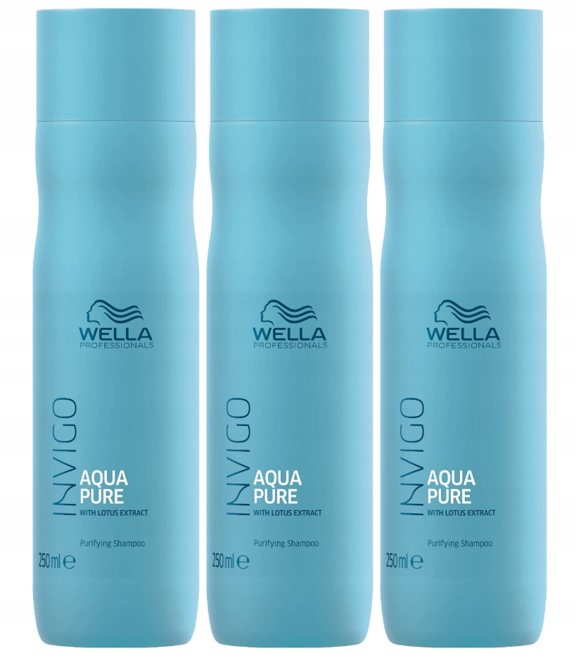 3x Wella Invigo Balance Aqua Pure Szampon głęboko oczyszczający 250ml-Zdjęcie-0