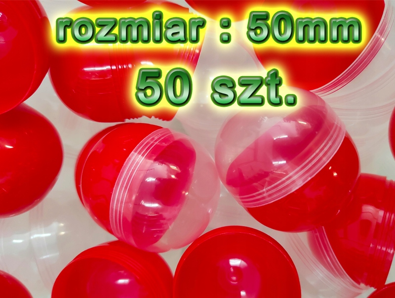 Kapsuła do losowania 50mm Czerwona 50 Szt. piłka kulka loteria losowanie