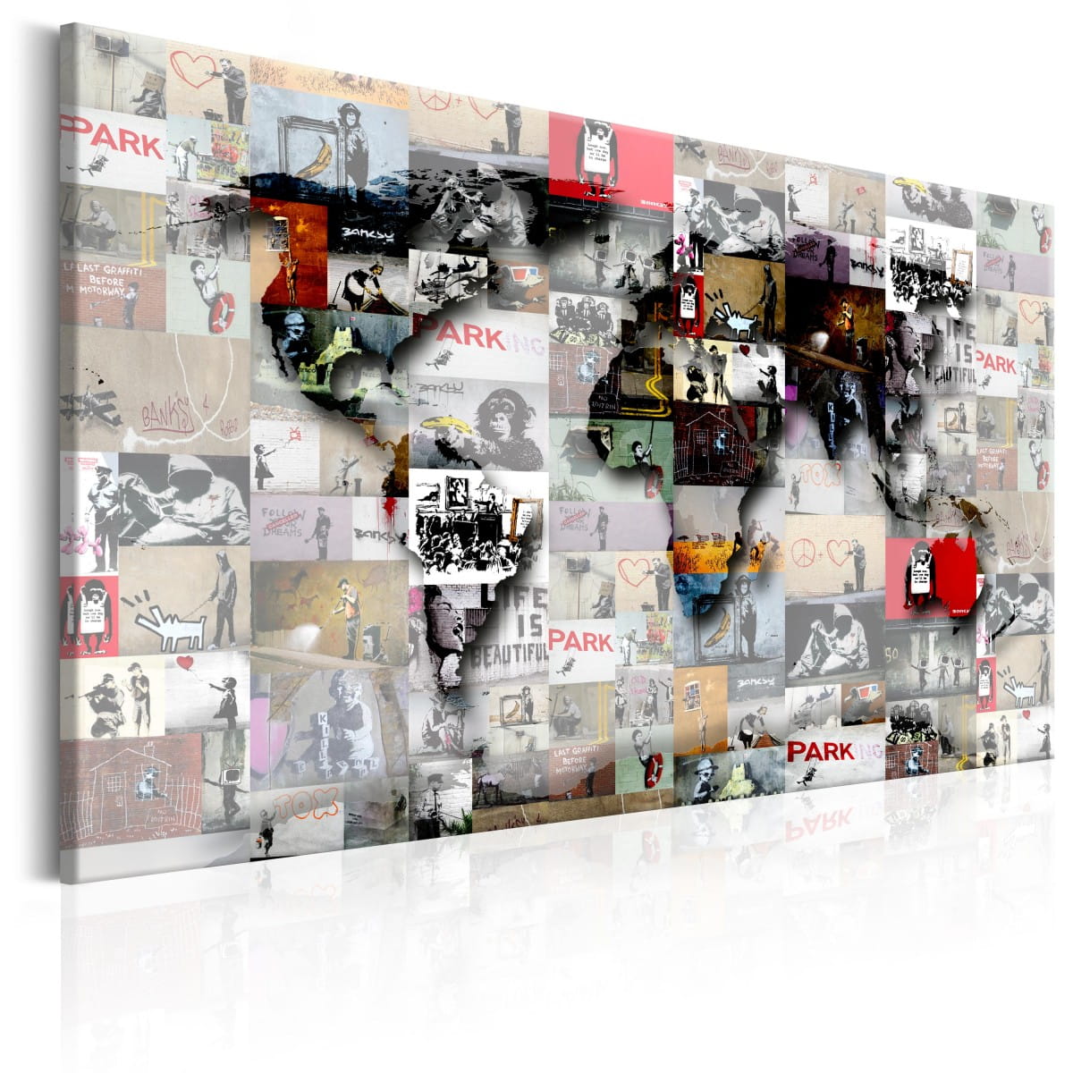 

Obraz - Mapa: Inspiracja Banksy'm - 120X80
