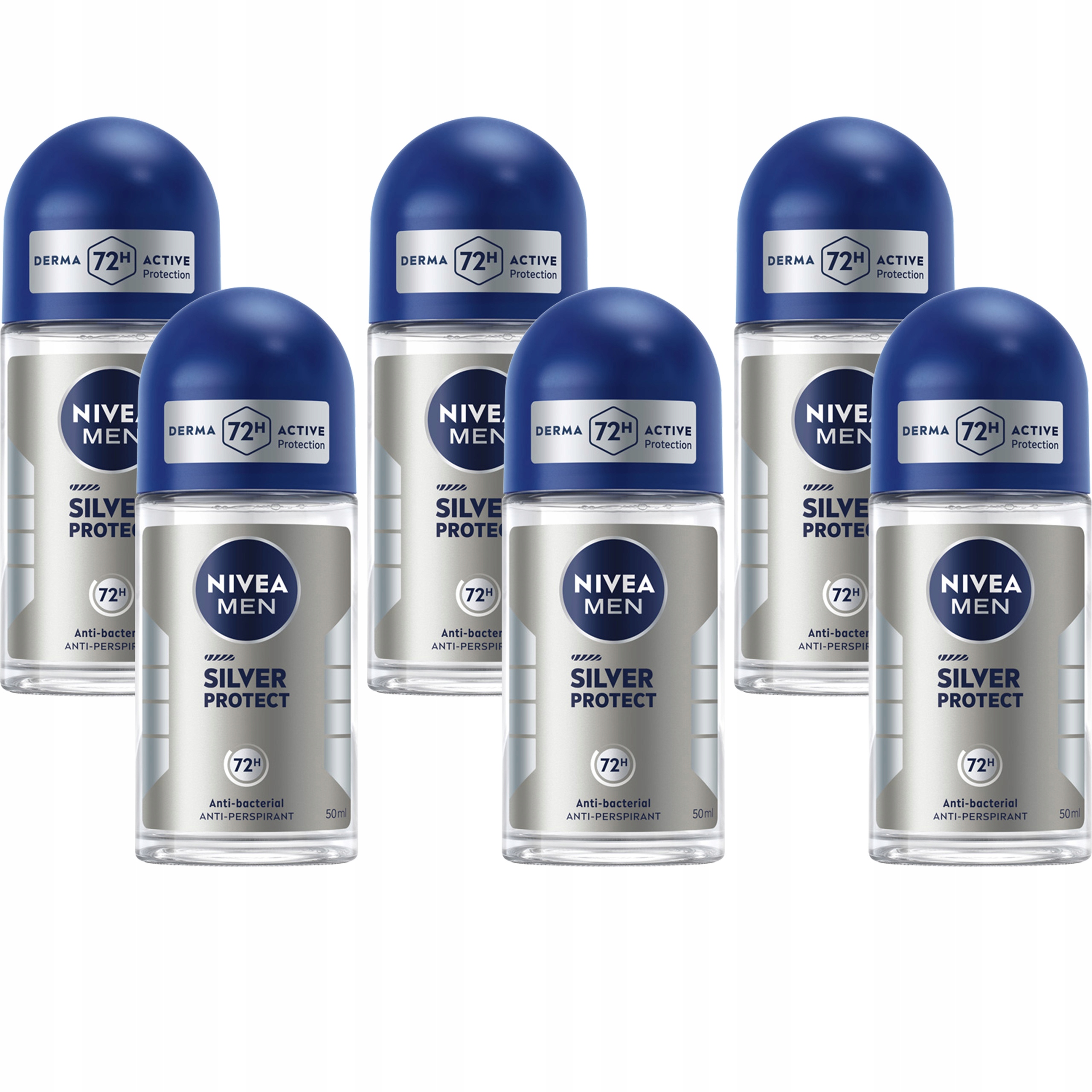 6 x Nivea Men Silver Protect Pánský kuličkový antiperspirant 50 ml