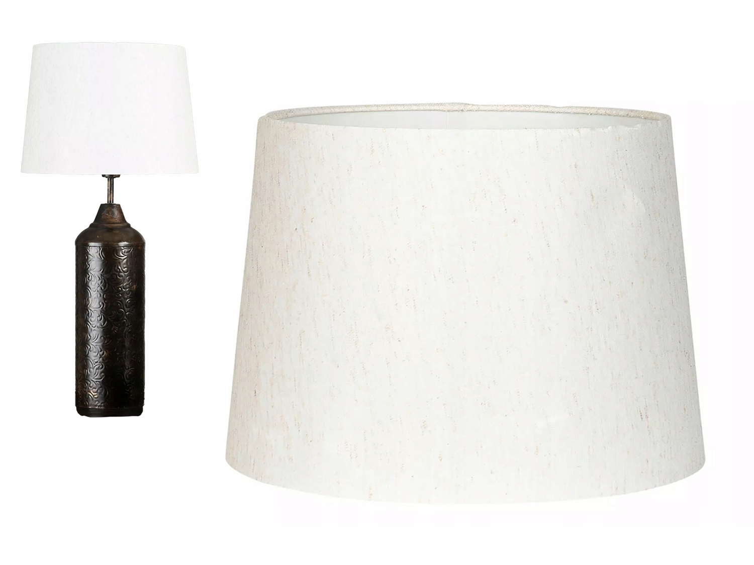 Stínidlo Pro Stojací Lampu Bílý lněný kužel E27 E14 stínidlo