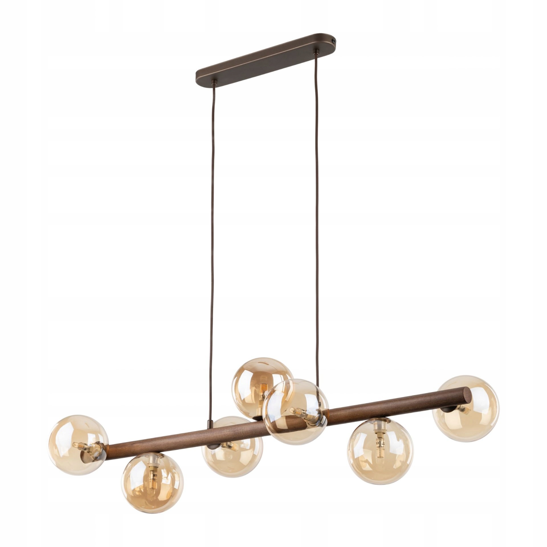 Závesná lampa Estera Wood s dreveným akcentom nad stôl Tk Lighting