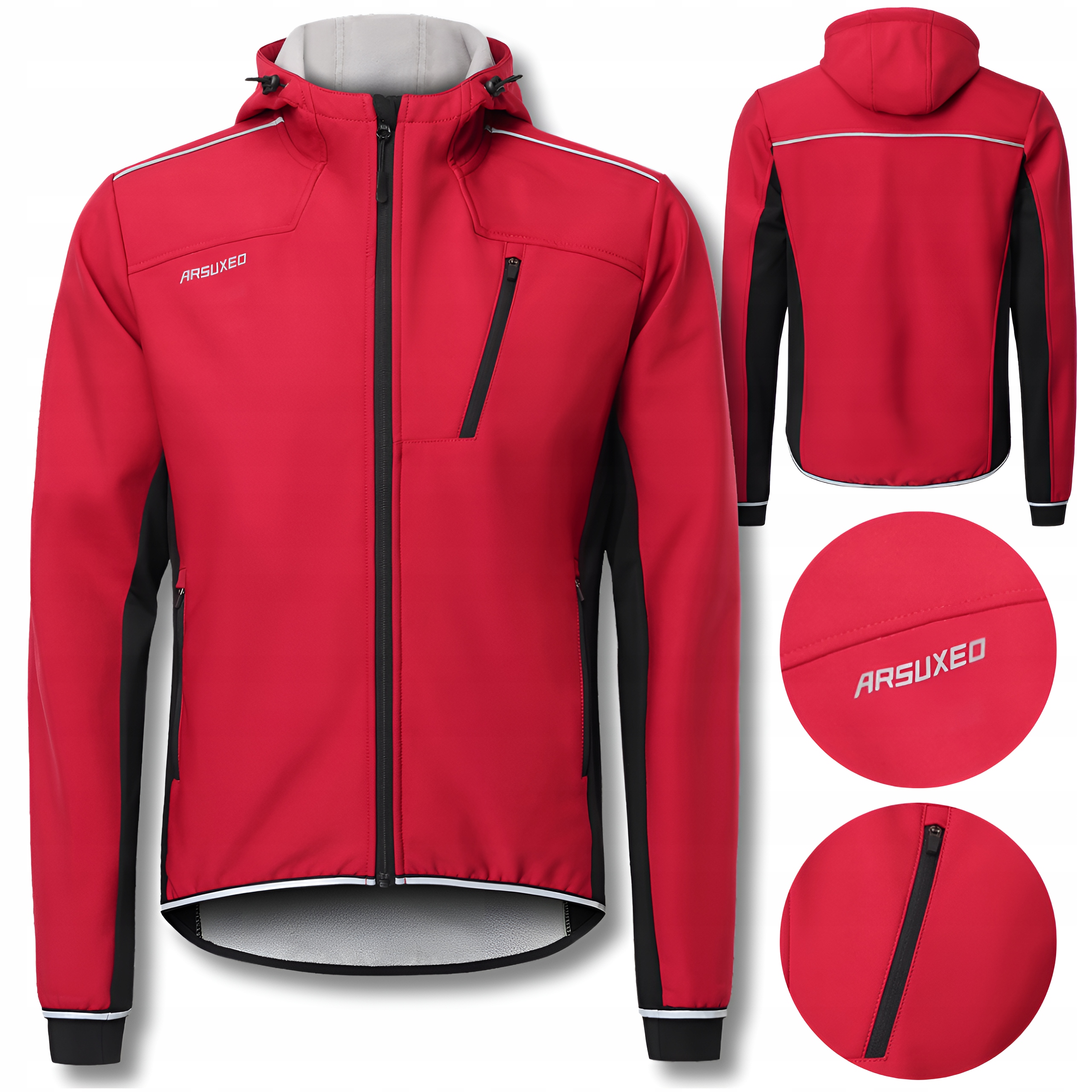 KURTKA ROWEROWA ZIMOWA MĘSKA SOFTSHELL NA ROWER SPORTOWA FR ARSUXEO