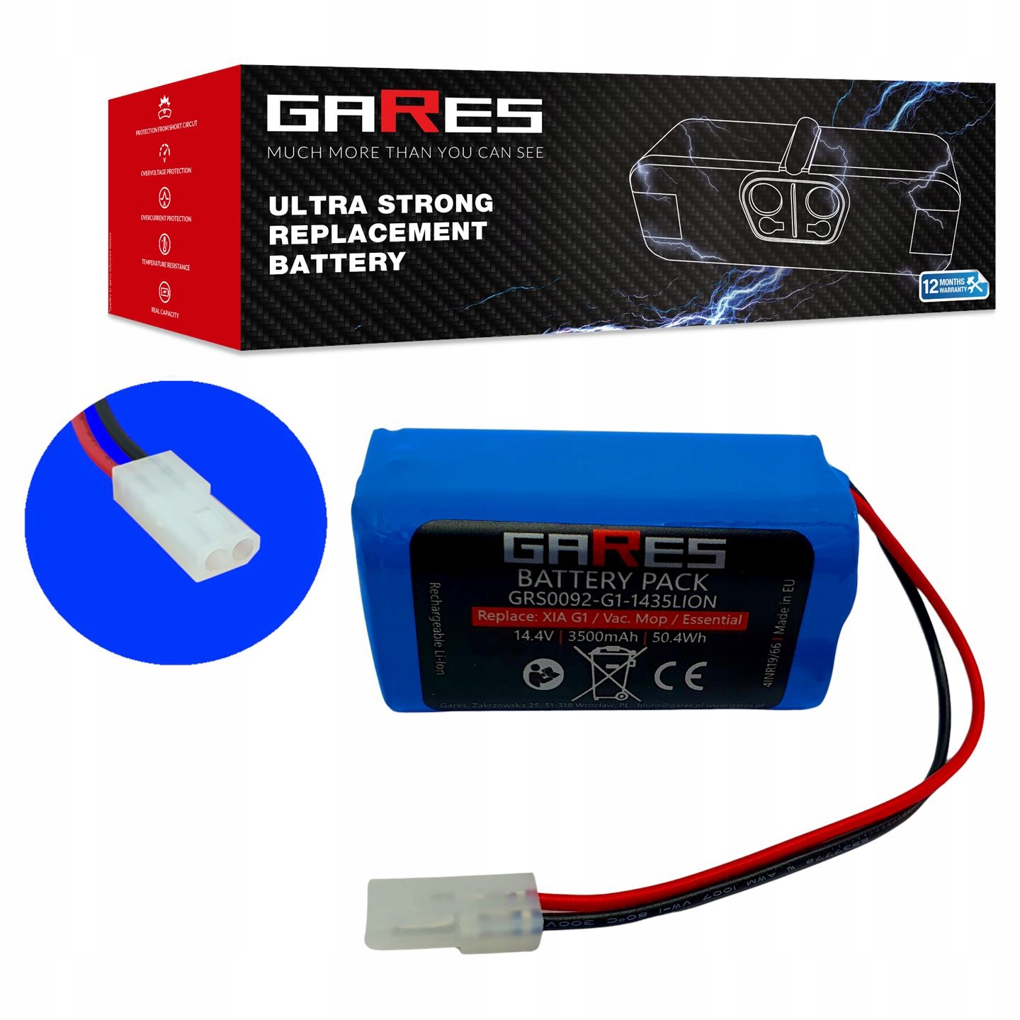 Akumulátor Gares pro Tefal Xplorer Serie 20 40 60 S20 S40 S60 14,4V 3,5Ah