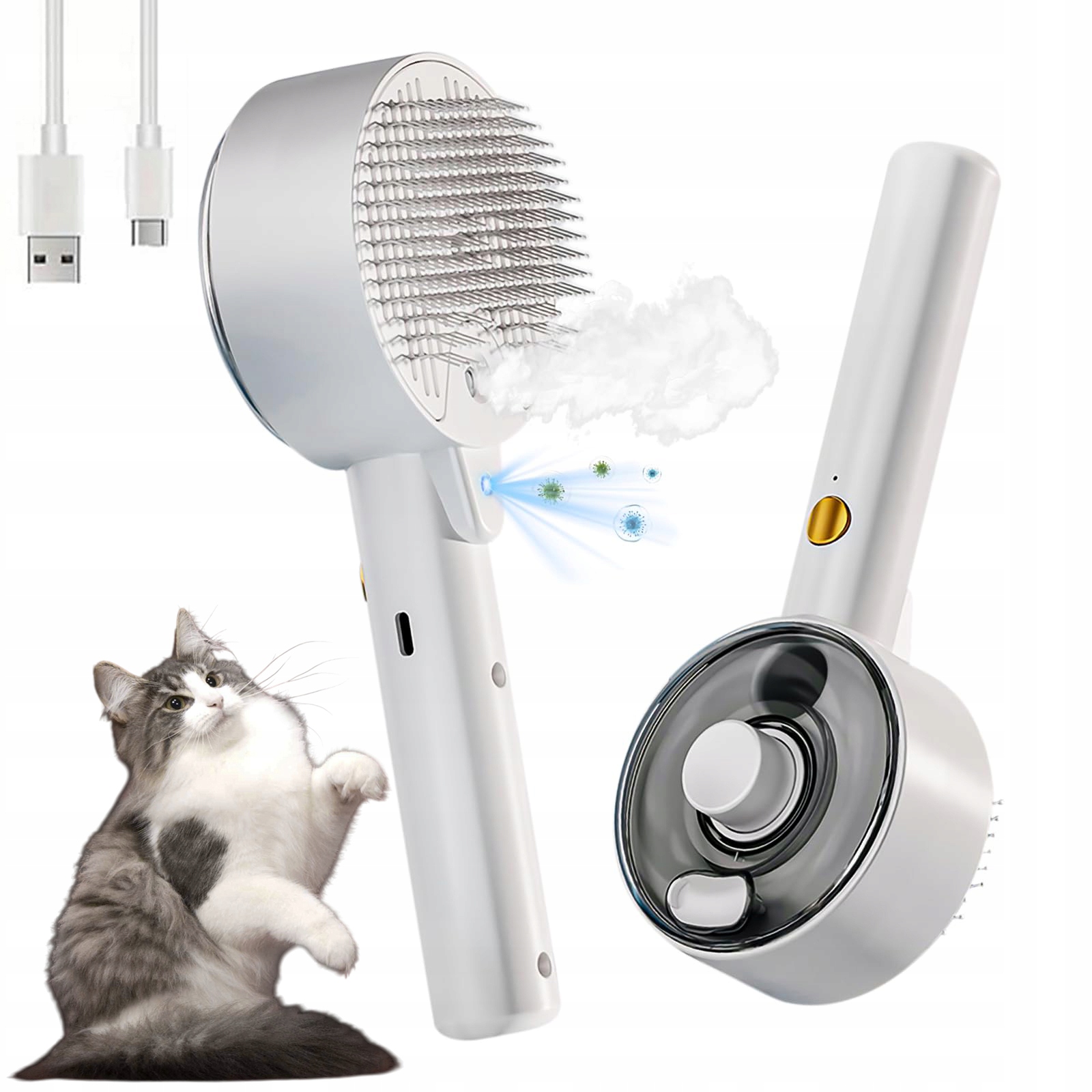 Levně Parní Kartáč Pro Kočky Elektrický Kartáč Pro Péči O Srst