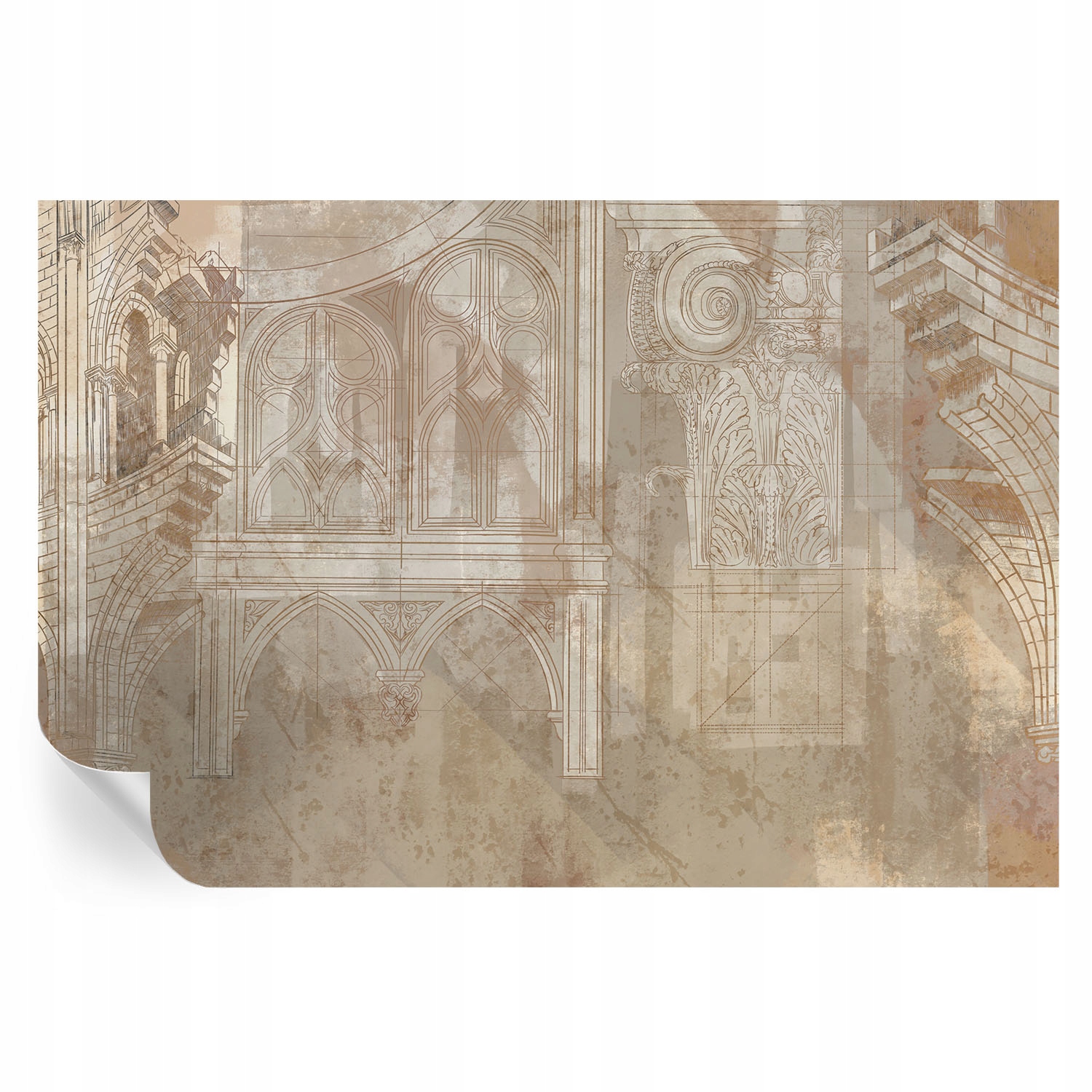 Samolepicí nástěnná fototapeta do pokoje Historické ornamenty 104x70 cm
