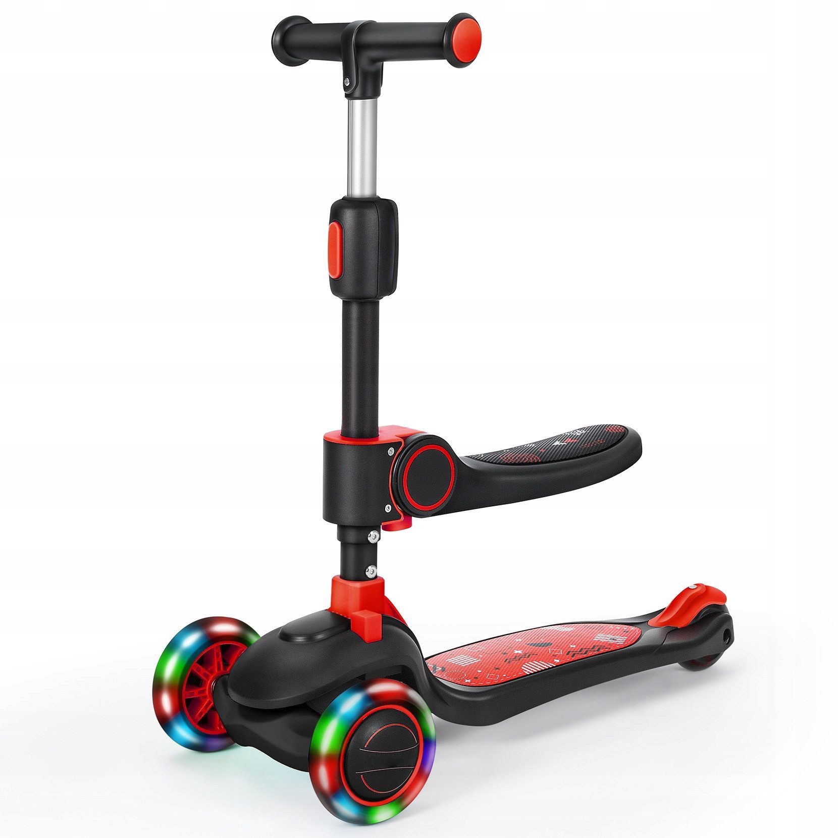 BremToy Składana hulajnoga dziecięca na 2-8 lat, czerwona