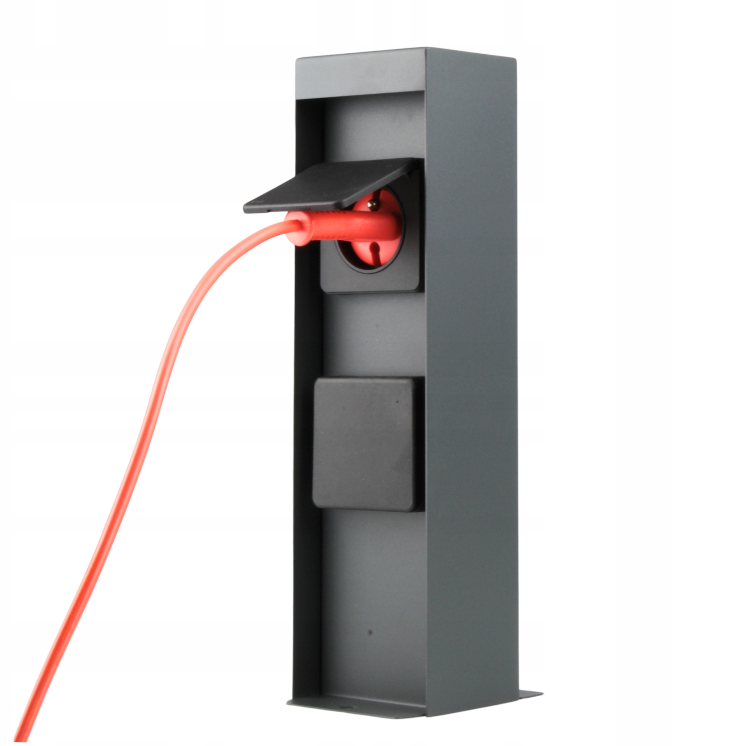 Elektryczny Słupek Ogrodowy Zasilający z Dwoma Gniazdami 230V Antracytowy