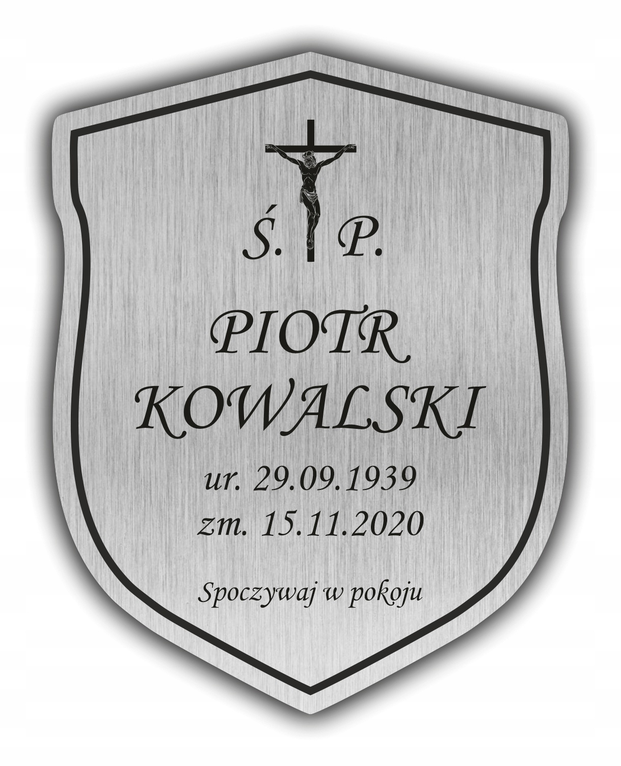 TABLICZKA NAGROBKOWA NAGROBNA GRÓB KRZYŻ 20x16 cm Marka inny