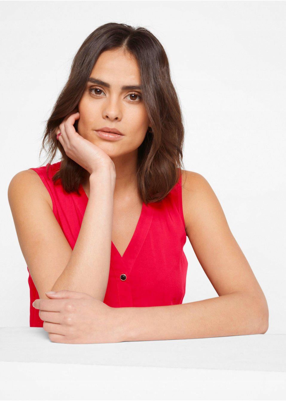 48 Bonprix BLUZKA BEZ RĘKAWÓW bqg Rękaw bez rękawów