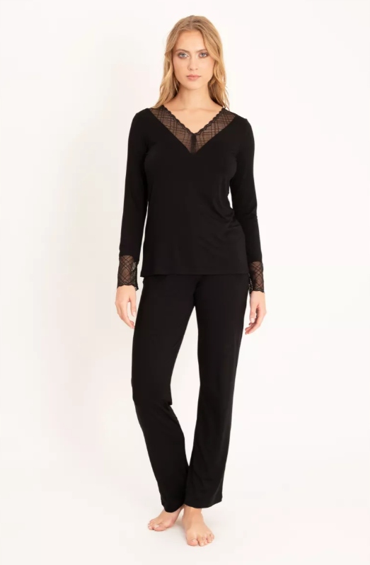 Vanilla&oh! Zuza Dámské Pyžamo Viskóza Černá 4332 2XL 44