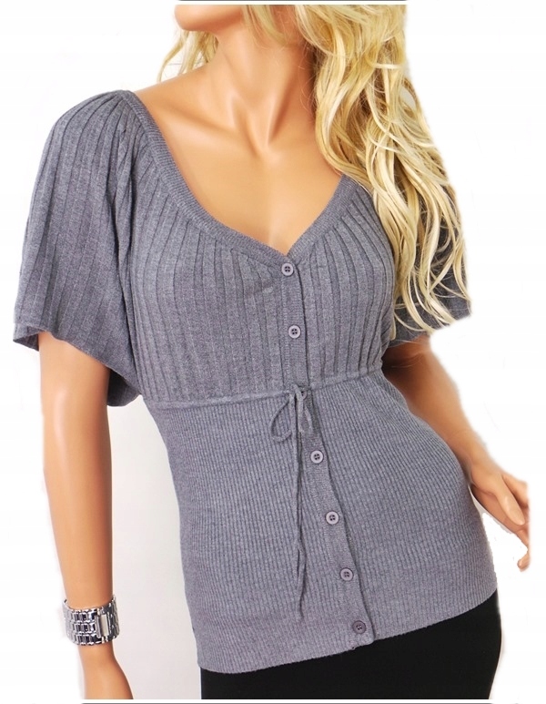 

F4 Modna bluzka Sweter nietoperz Zapinany 726#