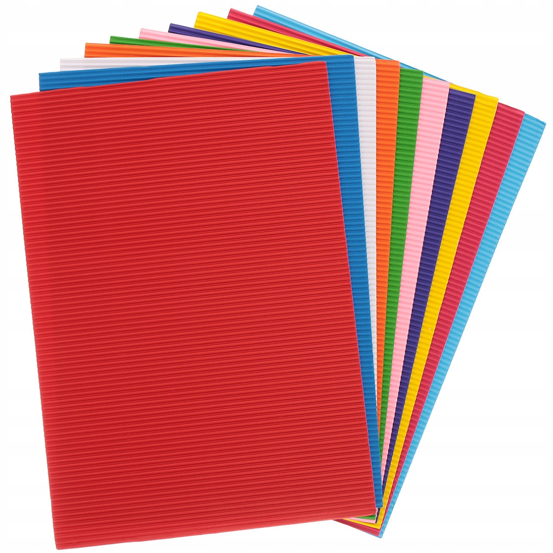 

Tektura Ozdobna Falista Kolorowa A4 20x30cm 10szt