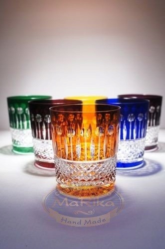 Kolorowe kryształowe szklanki do whisky 350ml Linia Francuski