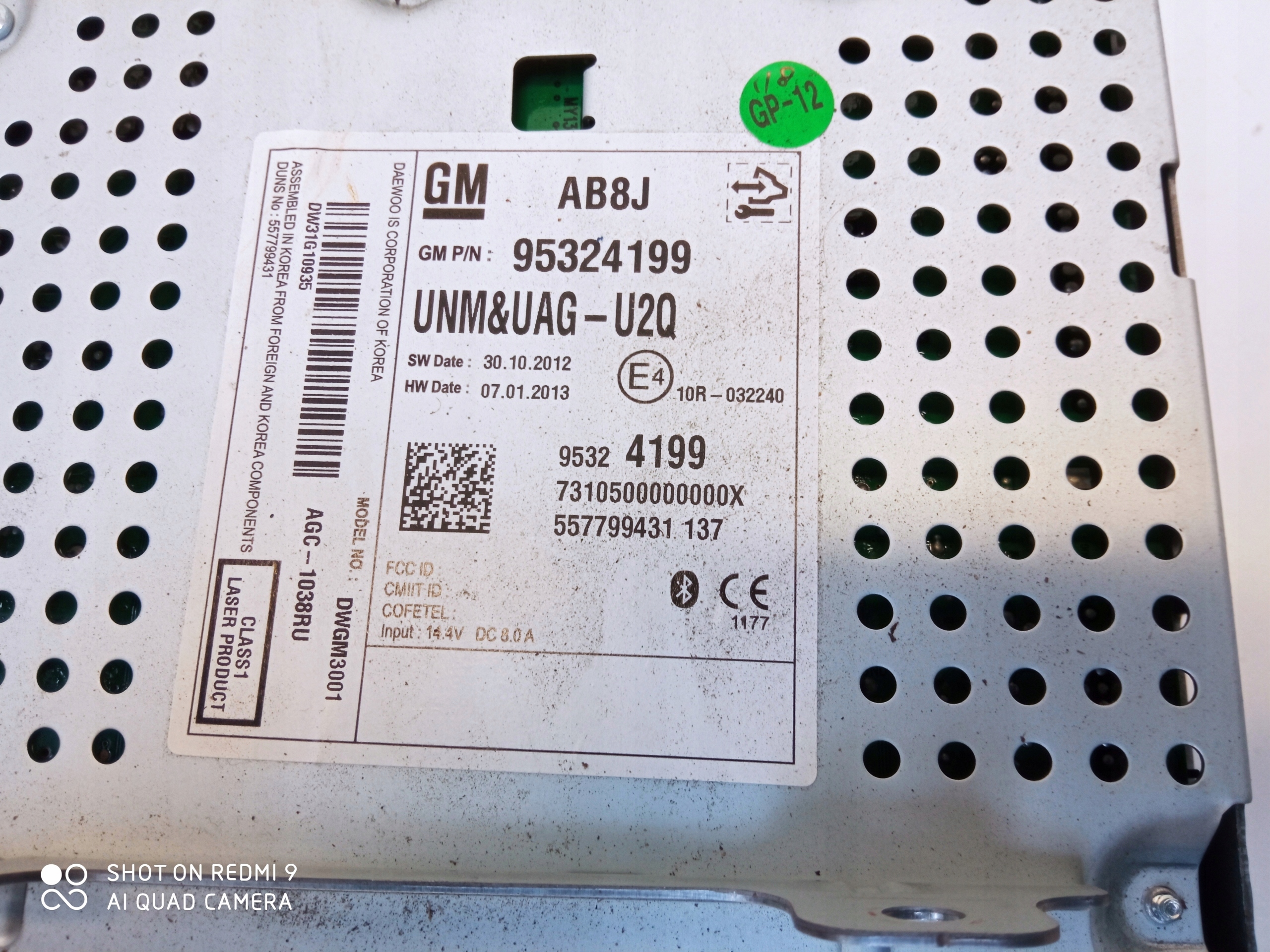 OPEL MOKKA RADIO 95324199