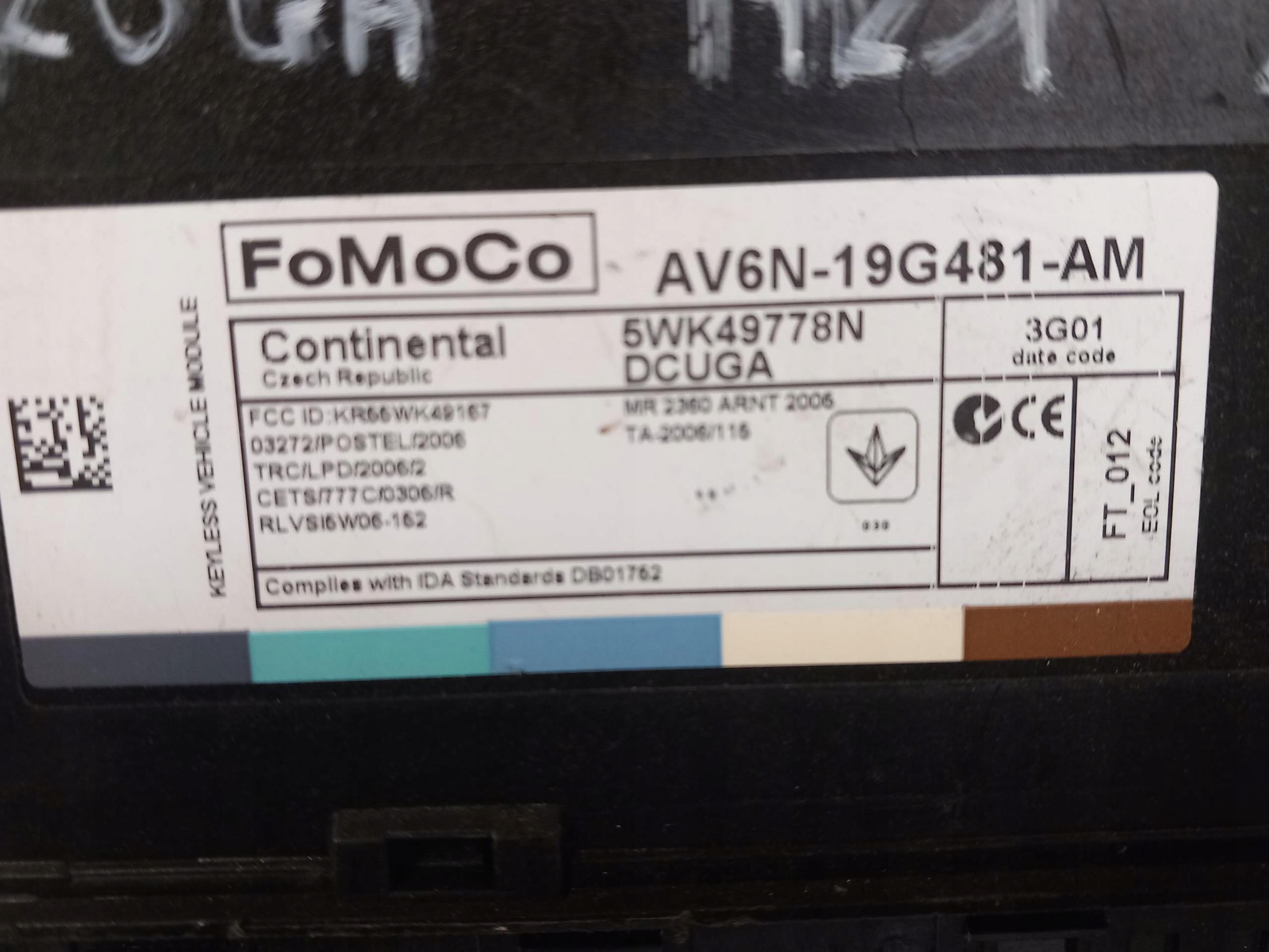 control unit comfort control unit FORD KUGA MK2 AV6N-19G481-AM 12-19
