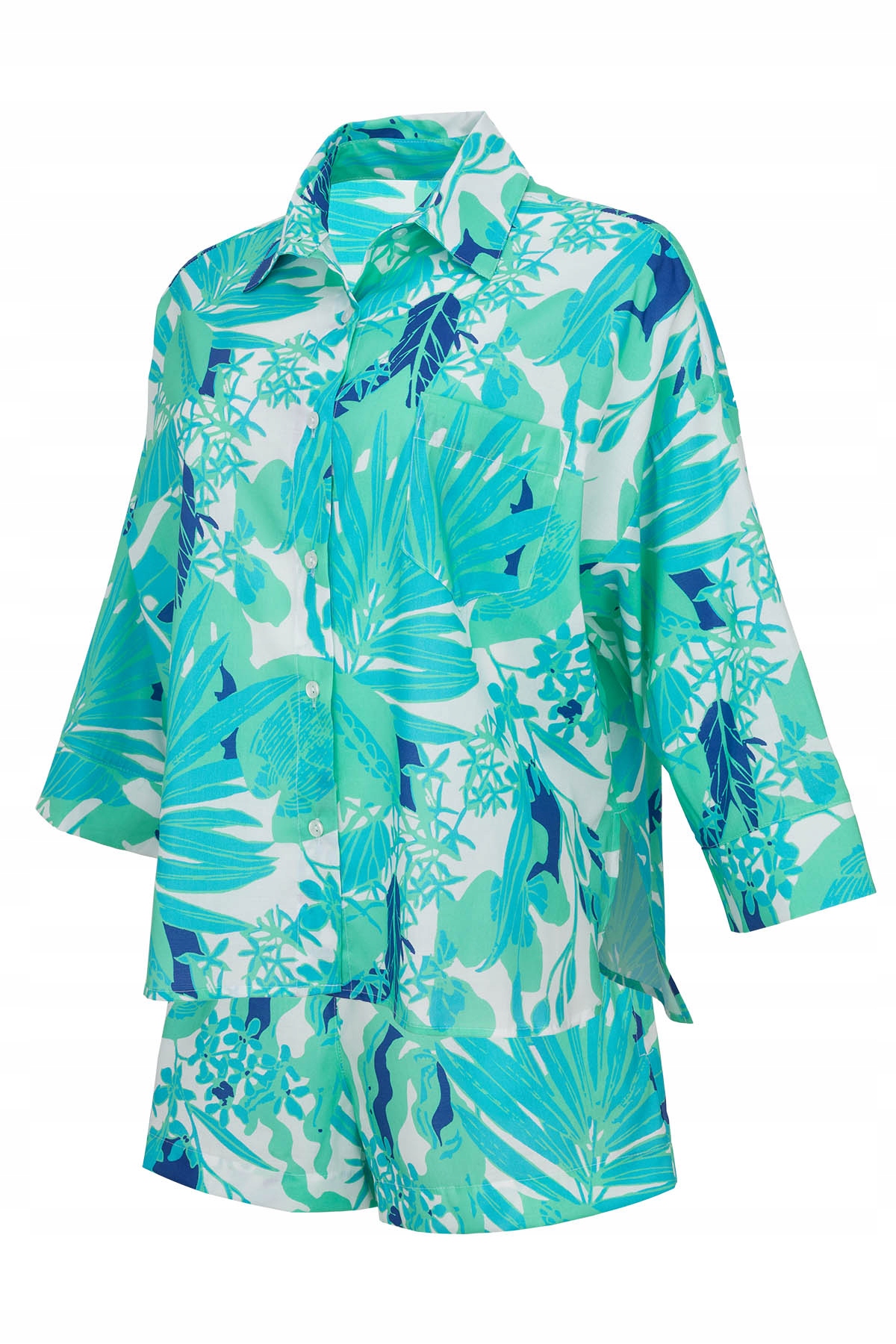 Dámské pyžamo RE-652 3/4 rukáv Viskóza Loungewear Tyrkysová L