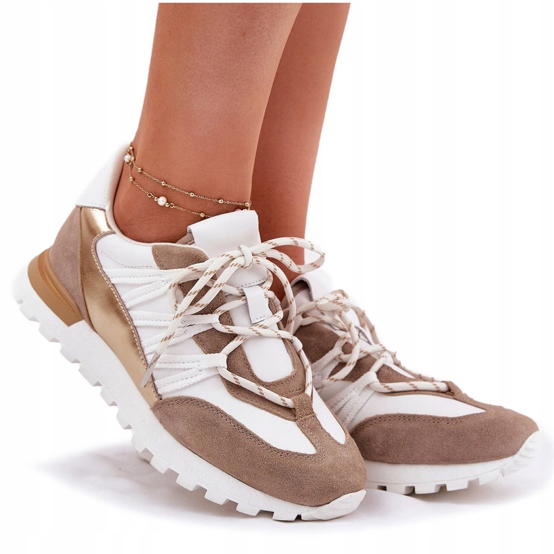 Dámské Kožené Polobotky Artiker 56C1738 Béžovo-zlaté 36