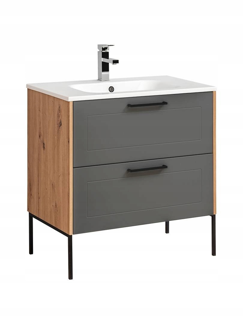 ZESTAW MEBLI ŁAZIENKOWYCH MADERA 80 CM DĄB ARTISAN Kolor frontów dąb artisan