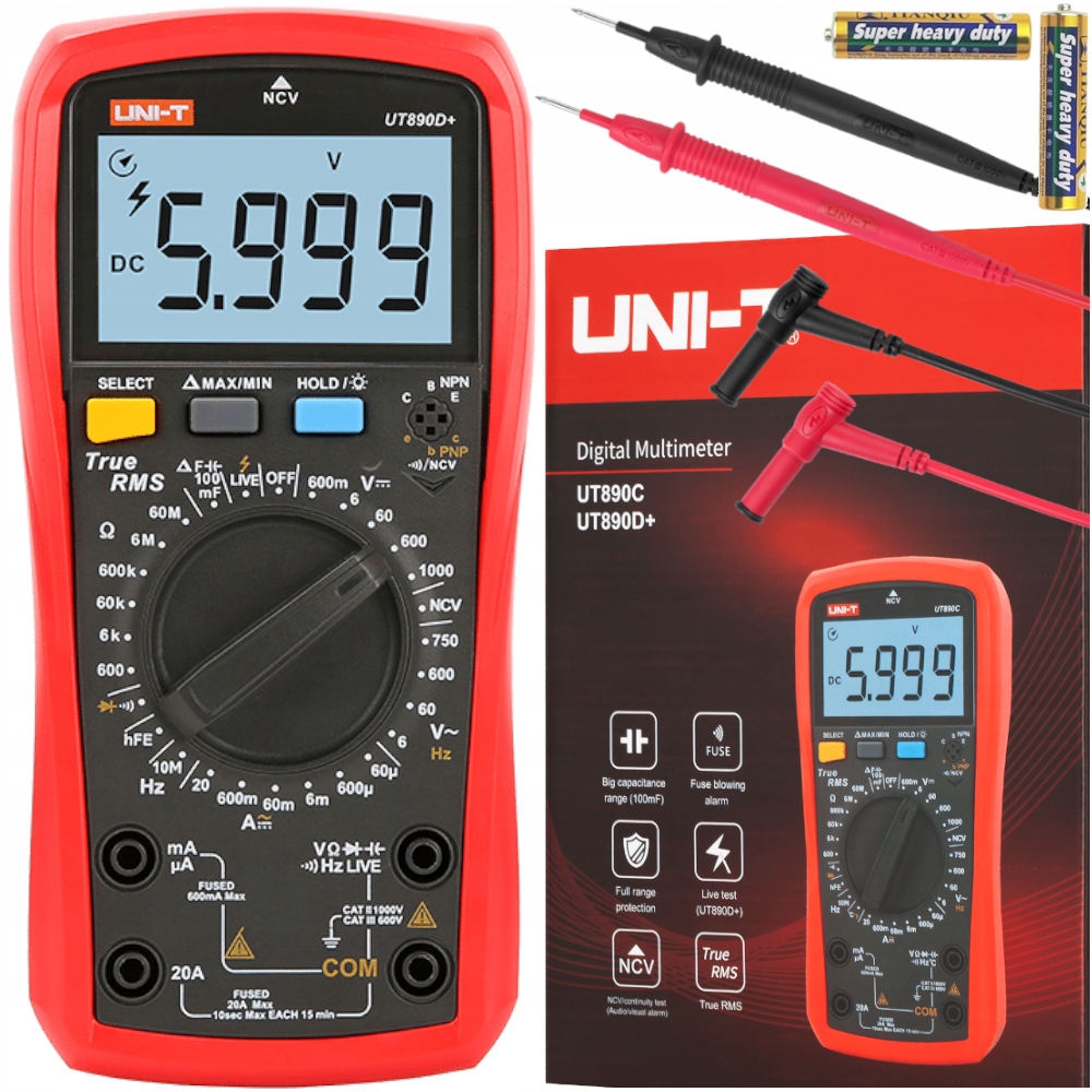

Miernik Prądu Elektryczny Uni-t UT890D+ TrueRMS