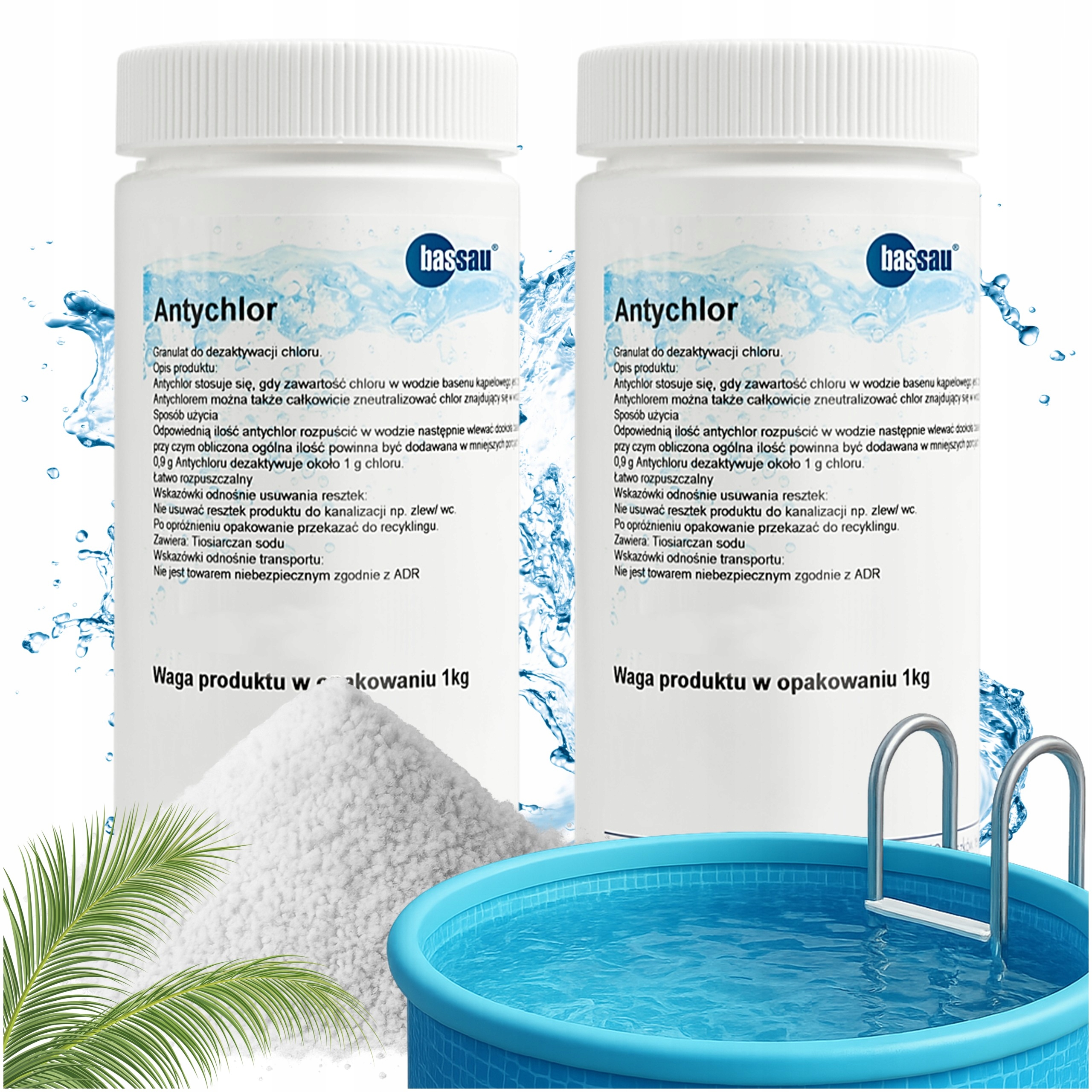 Antychlor Granulat do Neutralizacji Chloru w Basenie Chemia Basenowa 2kg