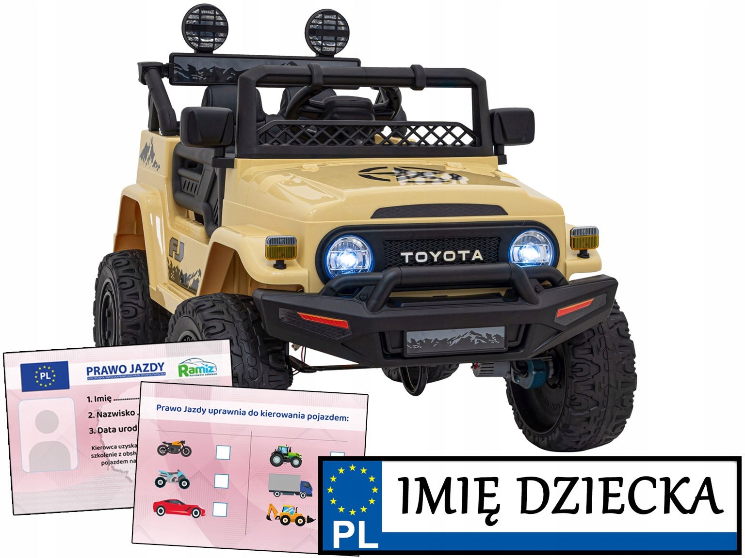 Auto Terenowe Dla Dzieci na akumulator Toyota Fj cruiser Prawo Jazdy pilot