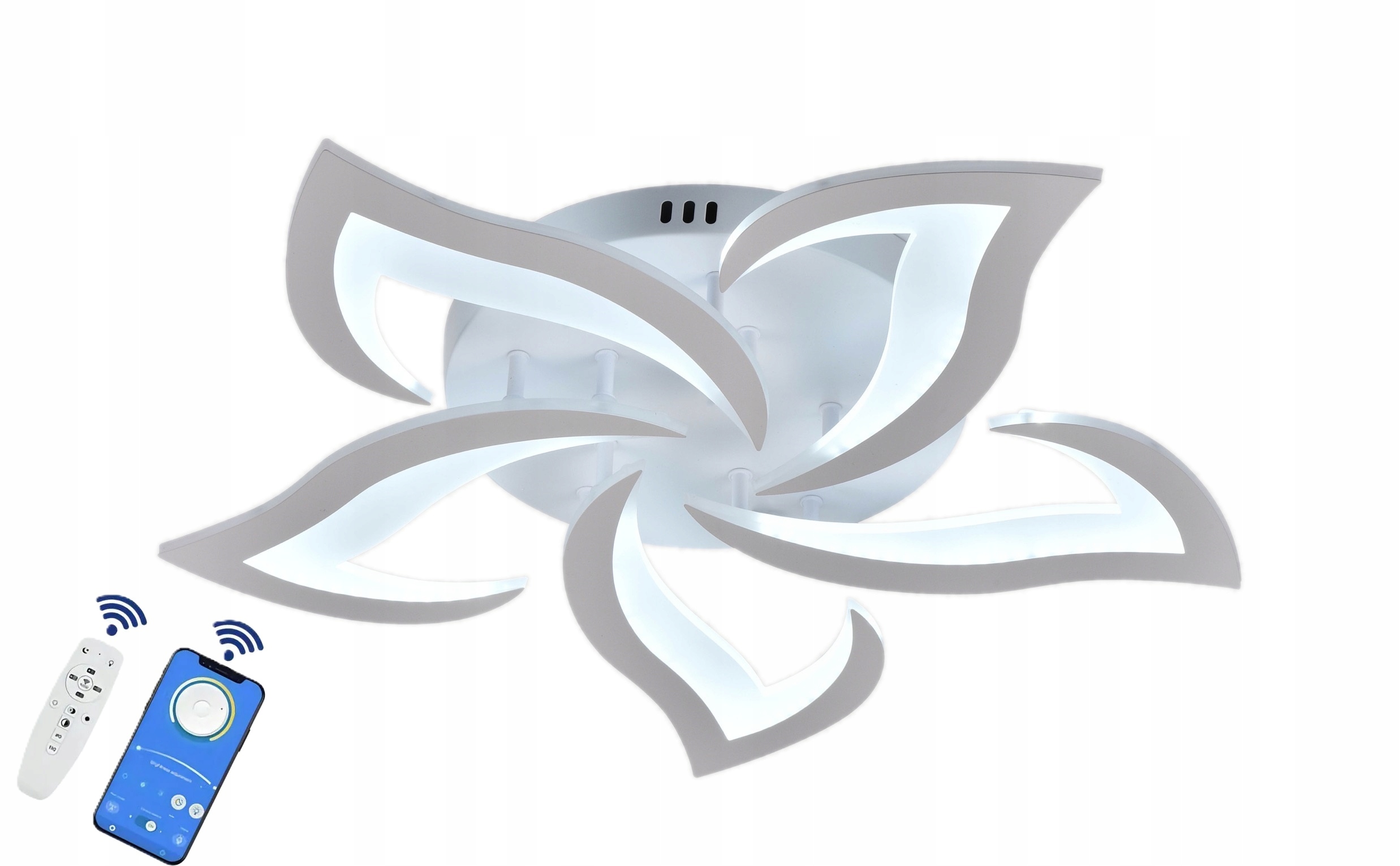 Led stropná lampa Loti 5 biela v tvare Lotosového kvetu ovládaná diaľkovým ovládačom