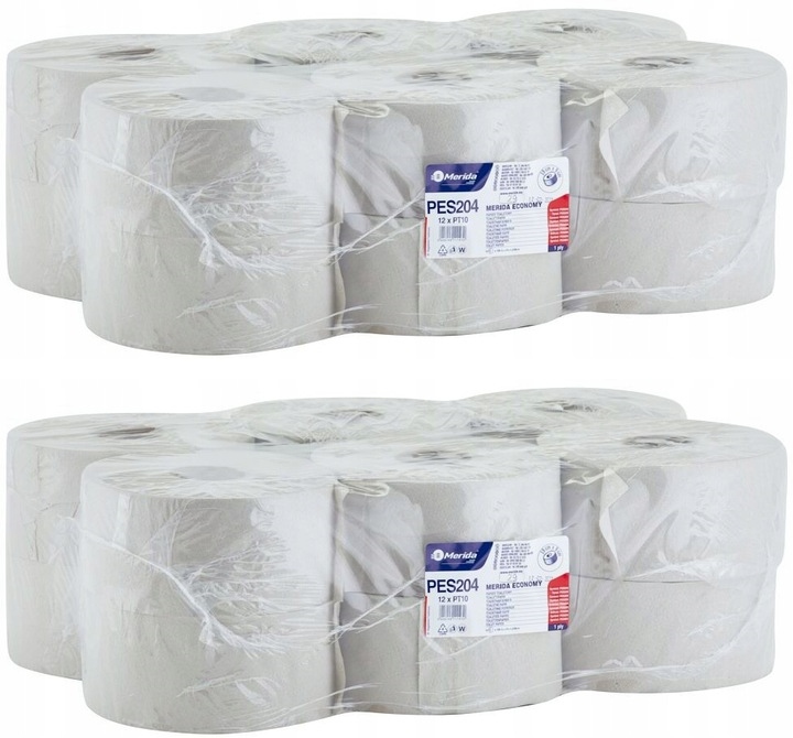 

Papier toaletowy Merida szary śr19cm dł180m 24 szt