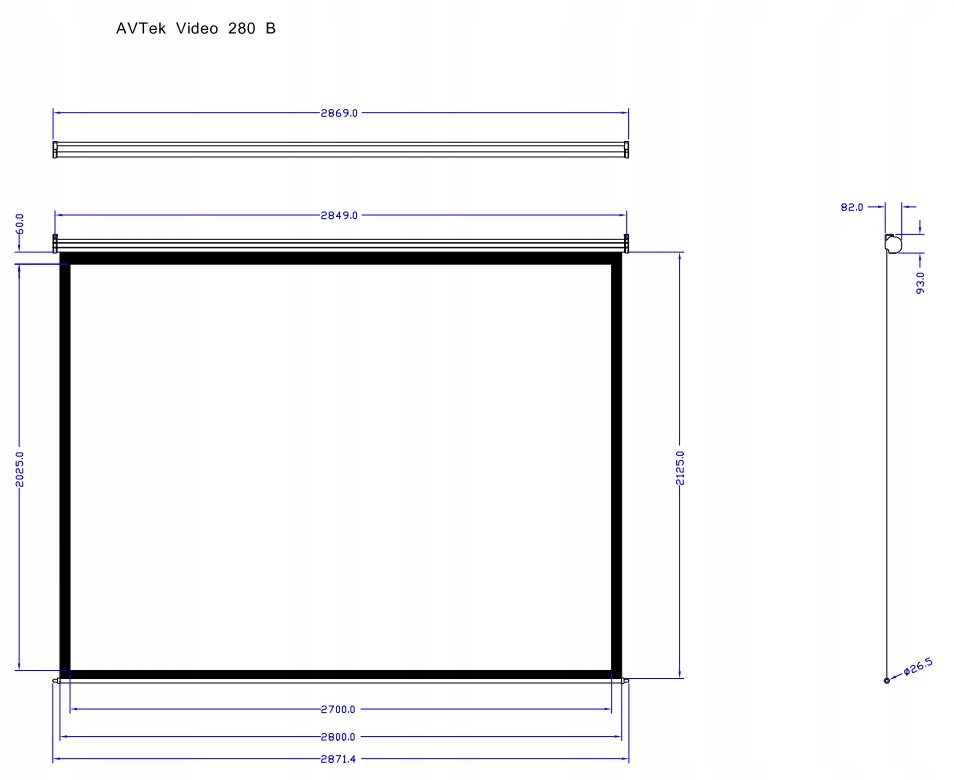 Ekran projekcyjny 4:3 Avtek Video 280 EAN (GTIN) 5907731310178