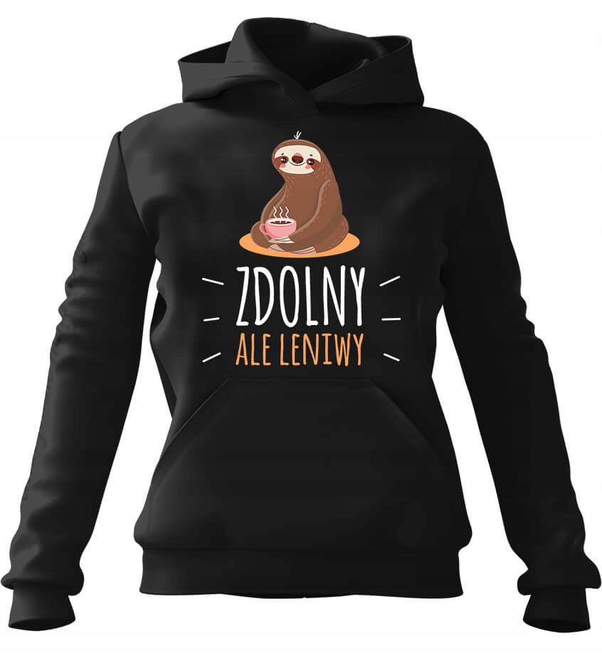 pánská mikina s kapucí Schopný ale líný Černý 3XL Pro něj Muže C