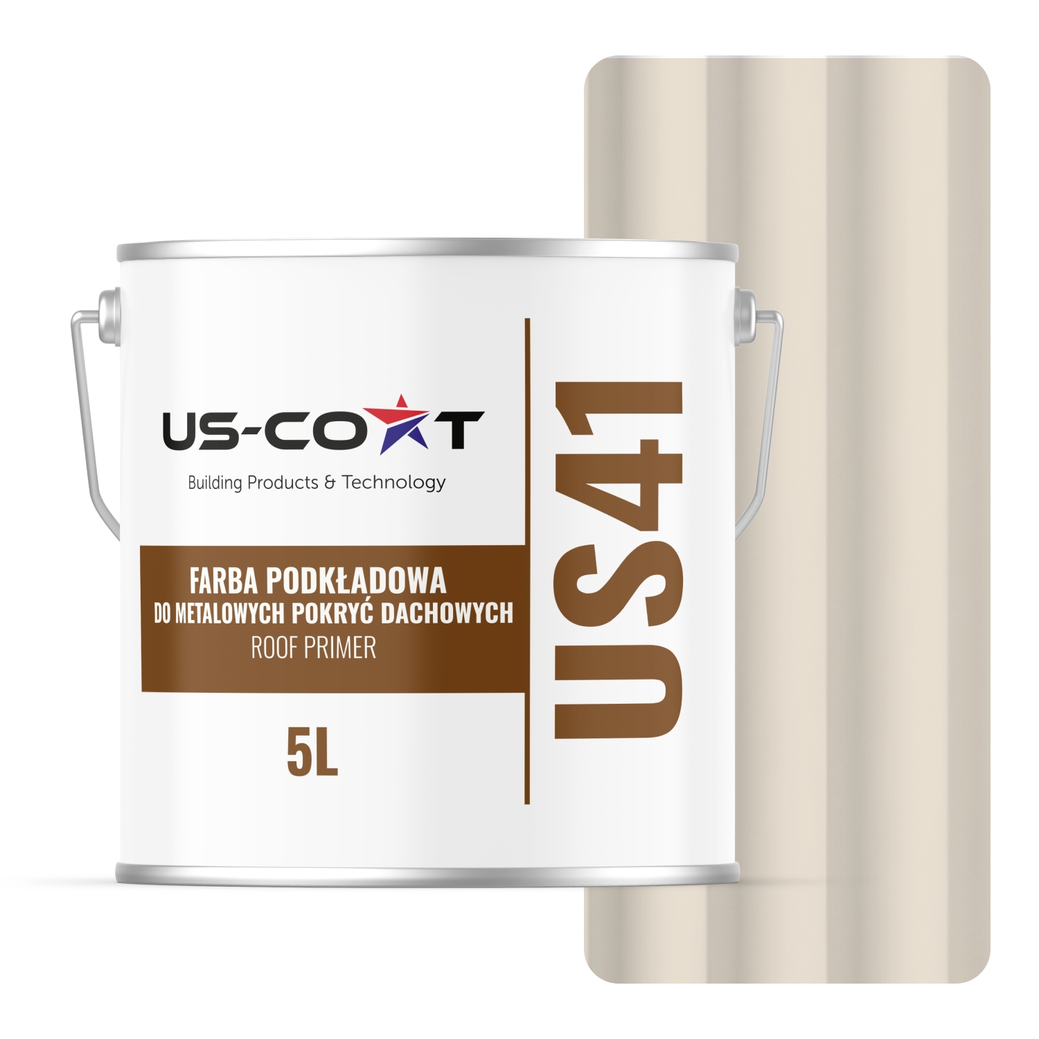 Základná Farba Na Strechu, Pozinkovaný Plech, Oceľ, Kov, Krémová RAL9001 5L Matná