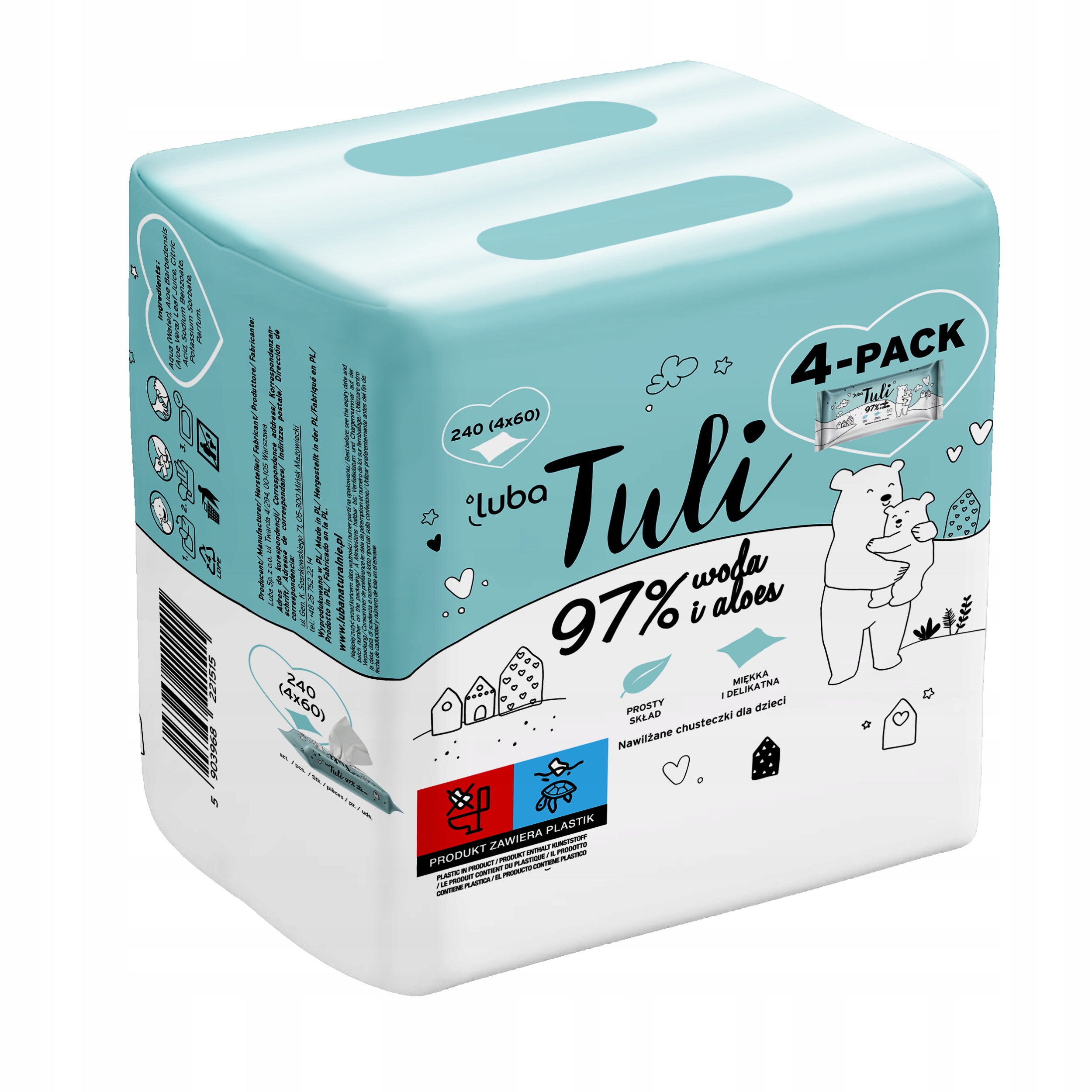 LUBA TULI nawilżane chusteczki dla dzieci (4-pack)