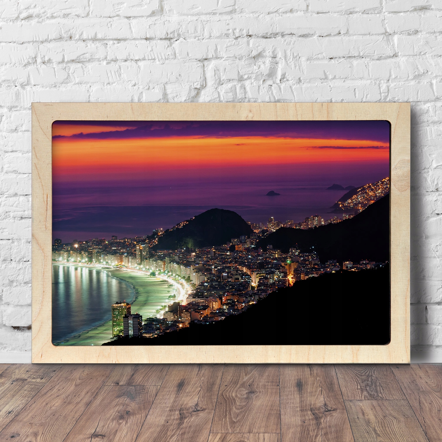 Foto výtisk eko rámeček Město pláž noc 60x40 cm
