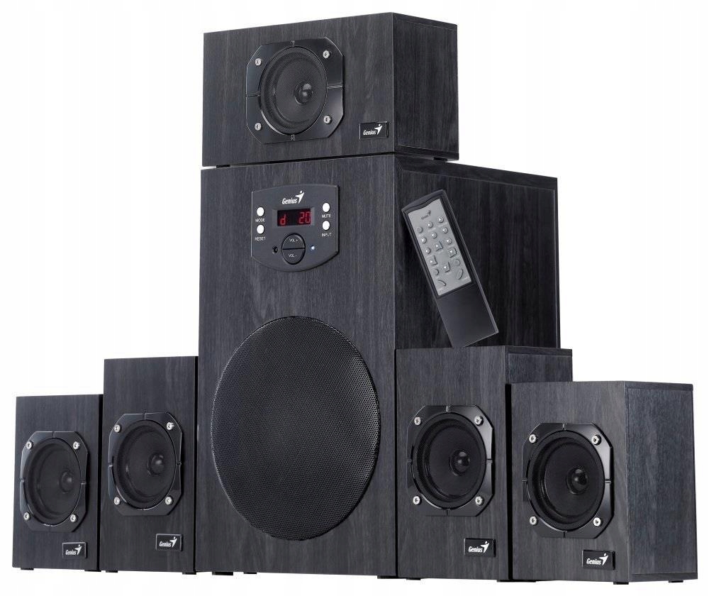 Drevené reproduktory Genius Sw-hf 5.1 4500 v2, domáce kino, 125W Rms, …