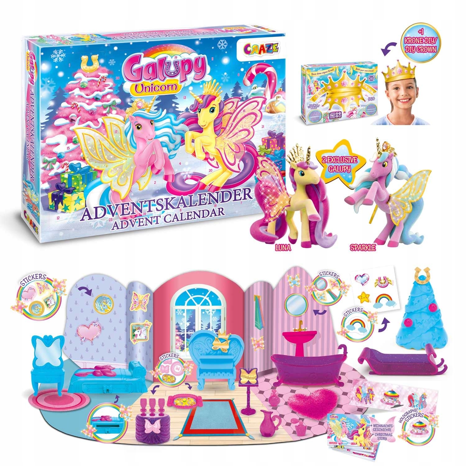 Адвент-календарь Schleich Блестящие лошади и единороги, фигурки и аксессуары, от 5 лет — фото 5