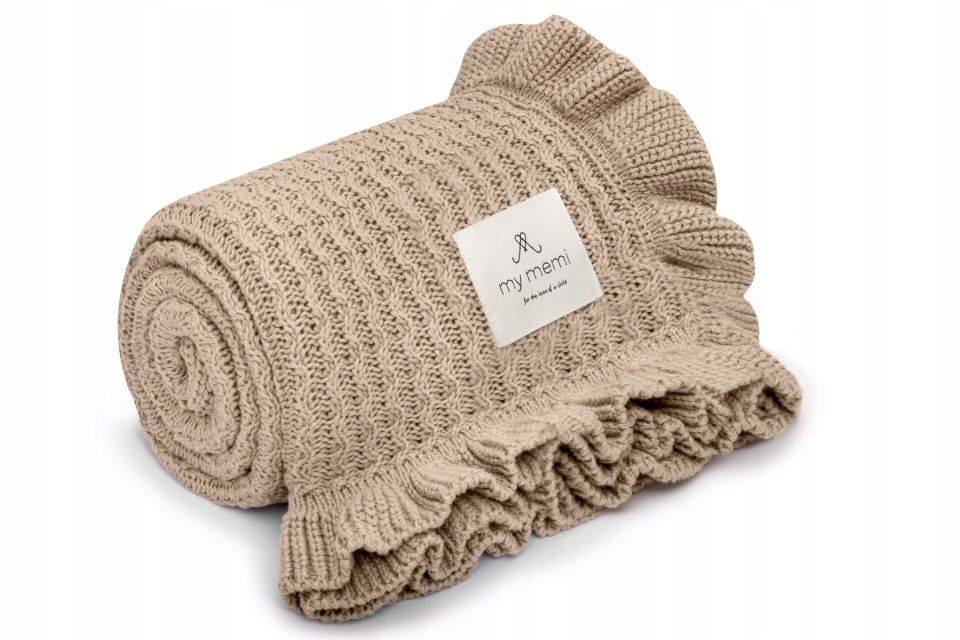 

Kocyk bambusowy z falbanką 85x105 beige My Memi