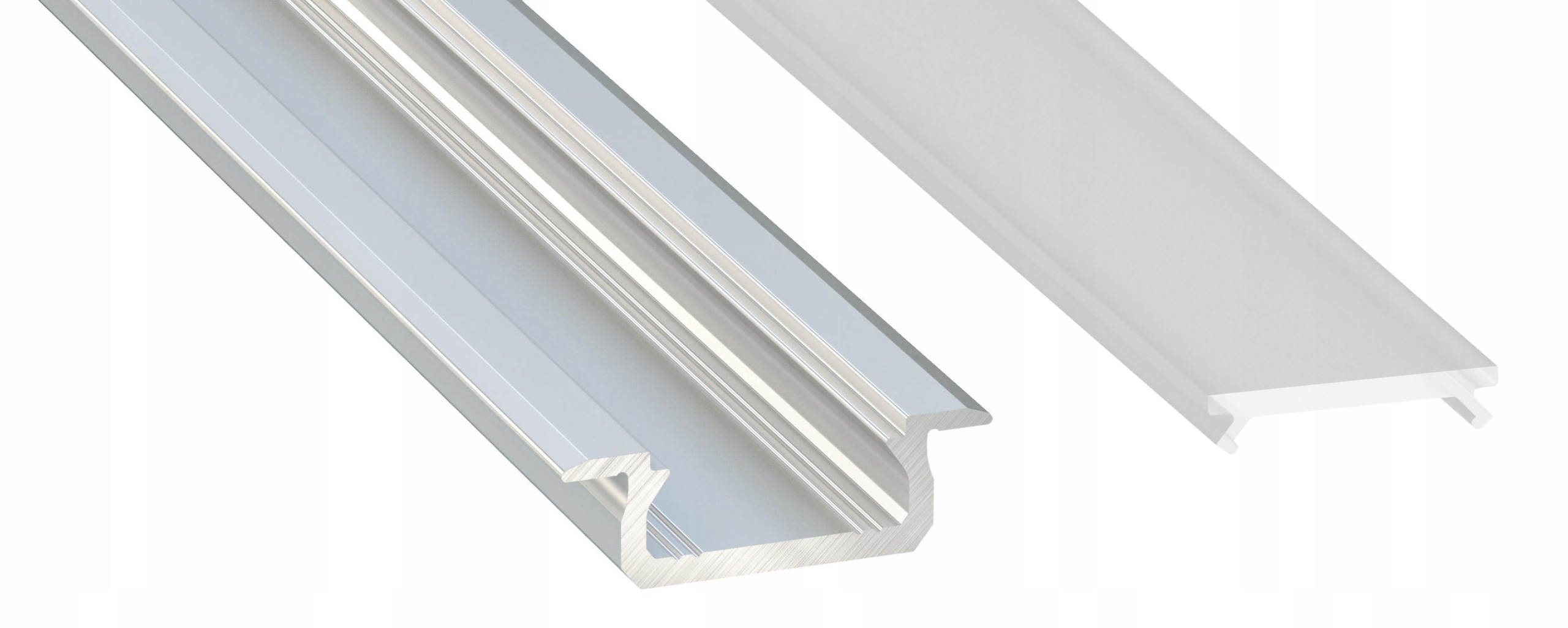 

Profil aluminowy wpuszczany Z 1m Surowy z kloszem