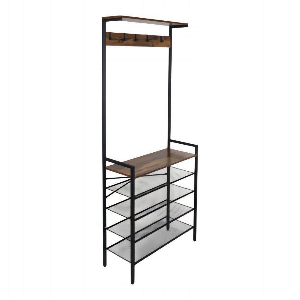 Ruhhy 27035 Vešiak na oblečenie s háčikmi a policami 183,5 x 31,5 x 68 cm