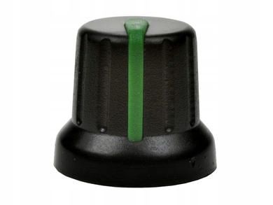 

Gałka potencjometra oś 6mm czarno/zielona