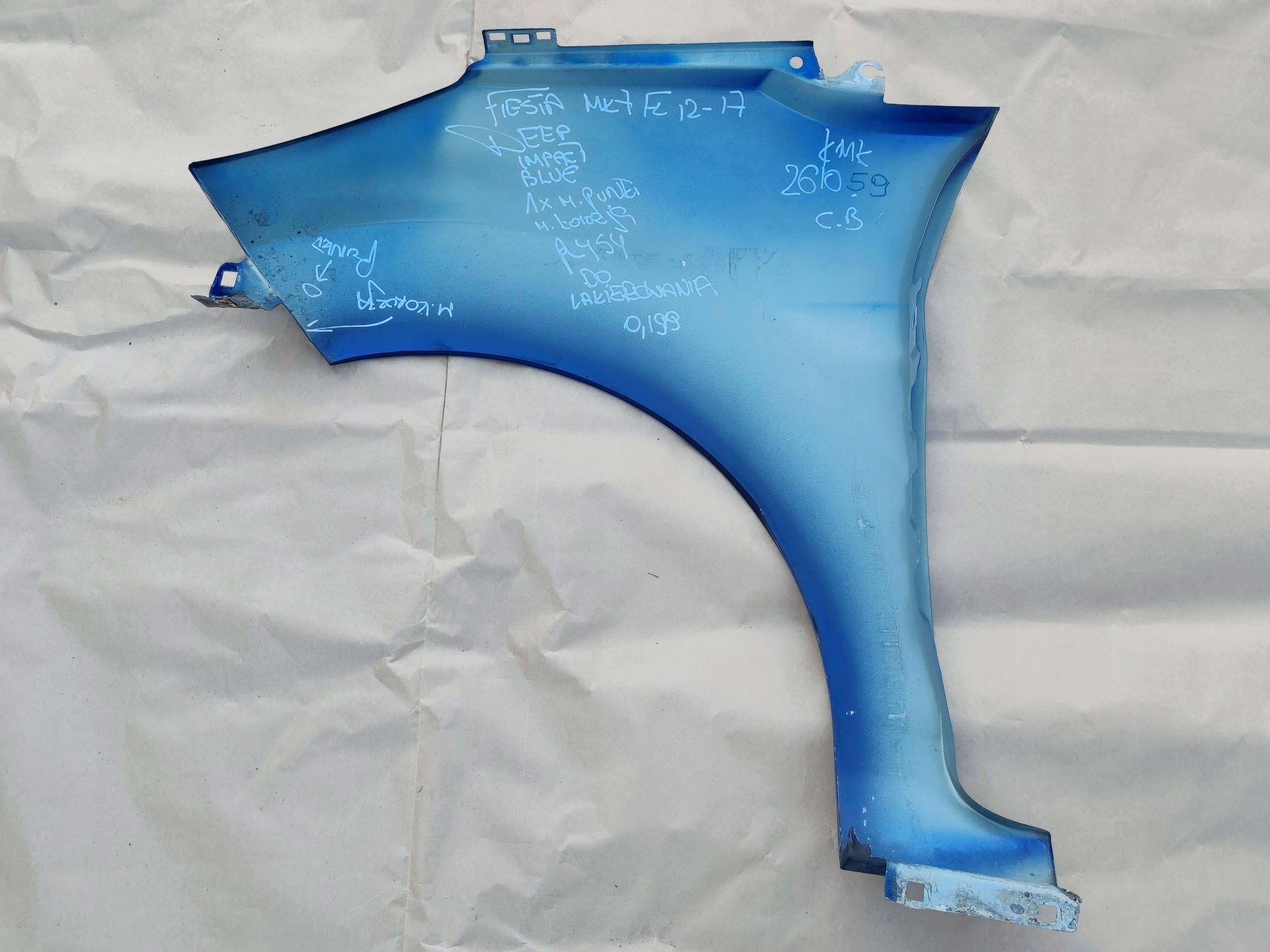 FORD FIESTA MK7 LIFT 2012-2017 parafango destra anteriore DEEP IMPACT BLUE