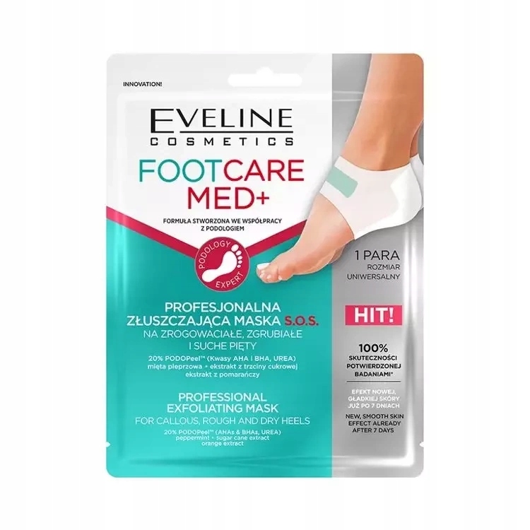EVELINE FOOT CARE MED+ ZŁUSZCZAJĄCA MASKA DO STÓP