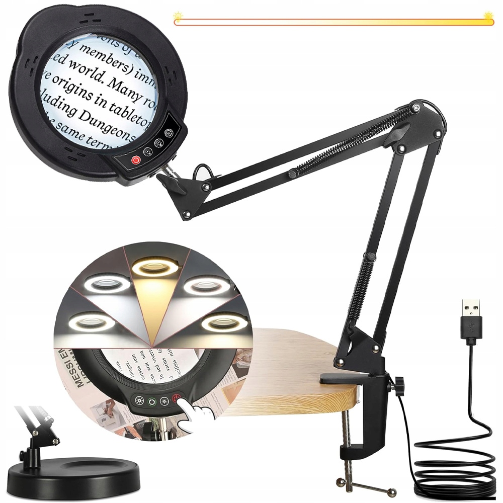 Led Lampa Kosmetická Lupa Sklo Zvětšující Lampu 10 Úrovní Jasu